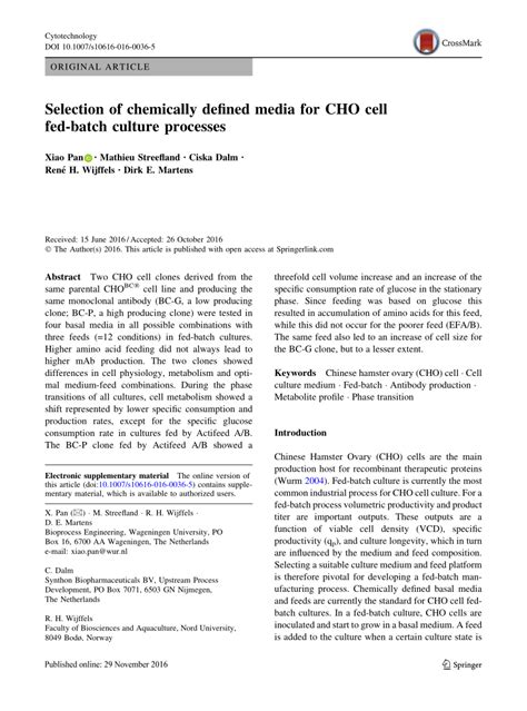 Selection of chemically defined media for CHO cell fed